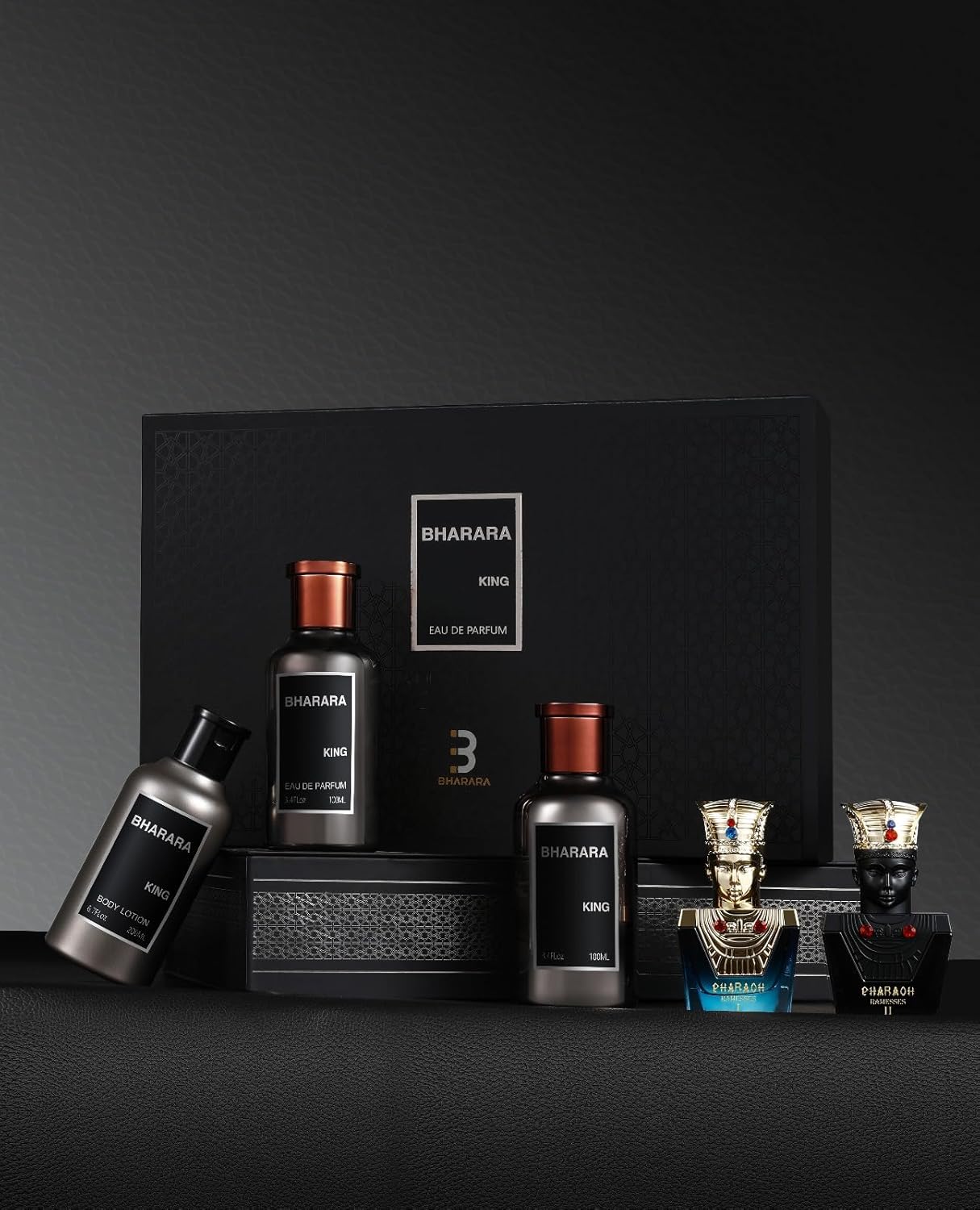Bharara Beauty Bharara King 5 - Piece Gift Set (EDP + Lotion + Pharaoh Minis) - Crist Fragances