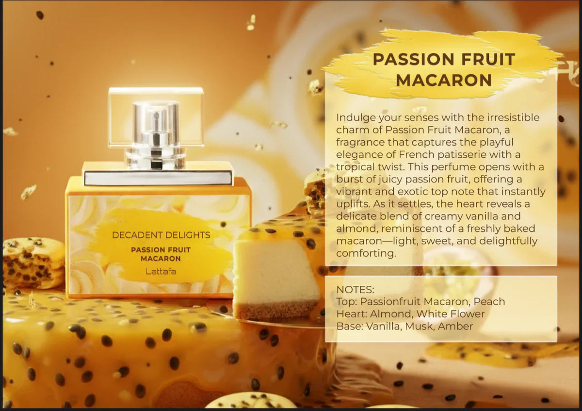 DECADENT DELIGHTS PASSION FRUIT MACARON WOMEN EDP - 50ML 1.7OZ BY LATTAFA