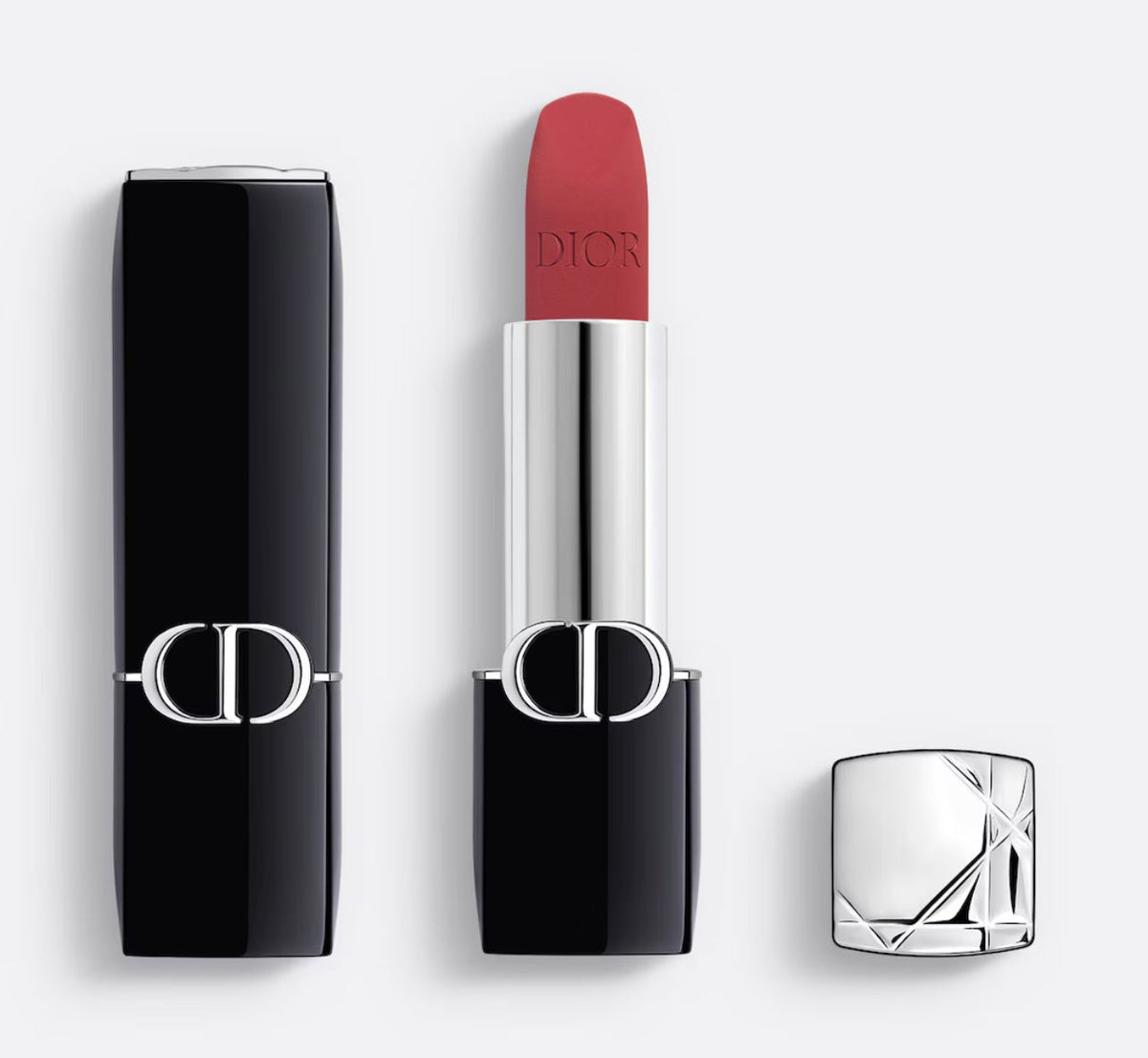 772 Classic rosewood y Rouge Dior Couture Color - Hydrating & Long-lasting lipstick -Velvet, Satin & New Veil Finishes