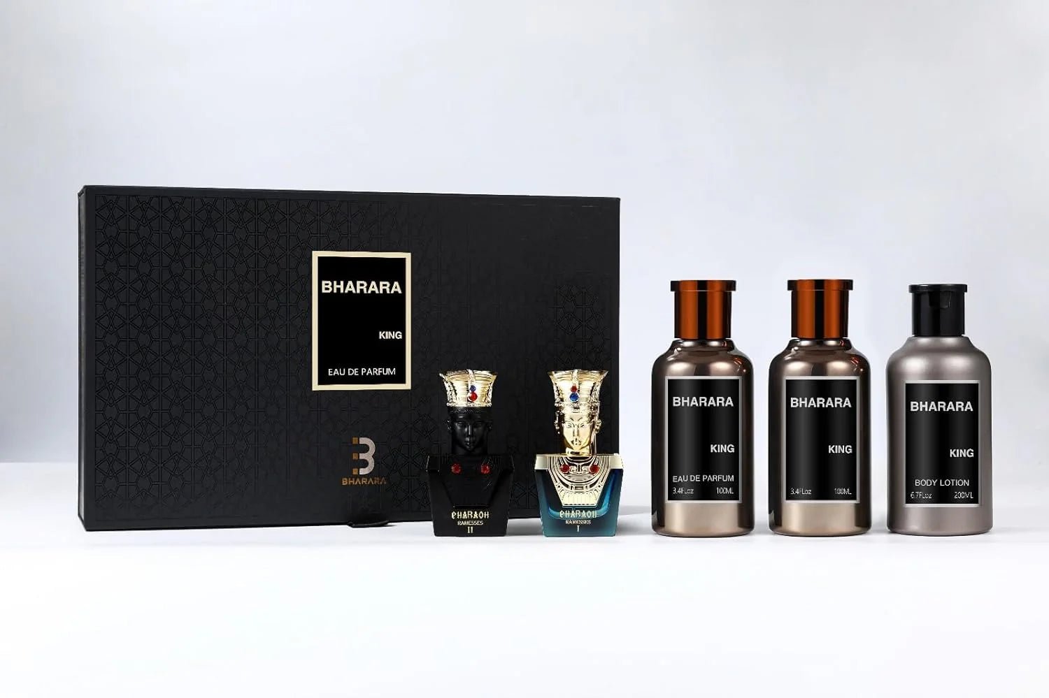 Bharara Beauty Bharara King 5 - Piece Gift Set (EDP + Lotion + Pharaoh Minis) - Crist Fragances