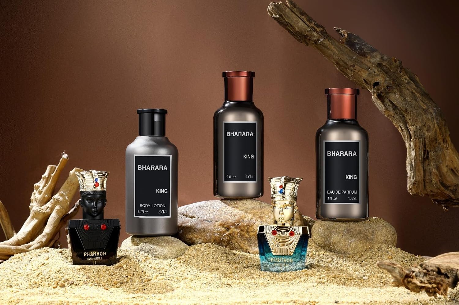 Bharara Beauty Bharara King 5 - Piece Gift Set (EDP + Lotion + Pharaoh Minis) - Crist Fragances