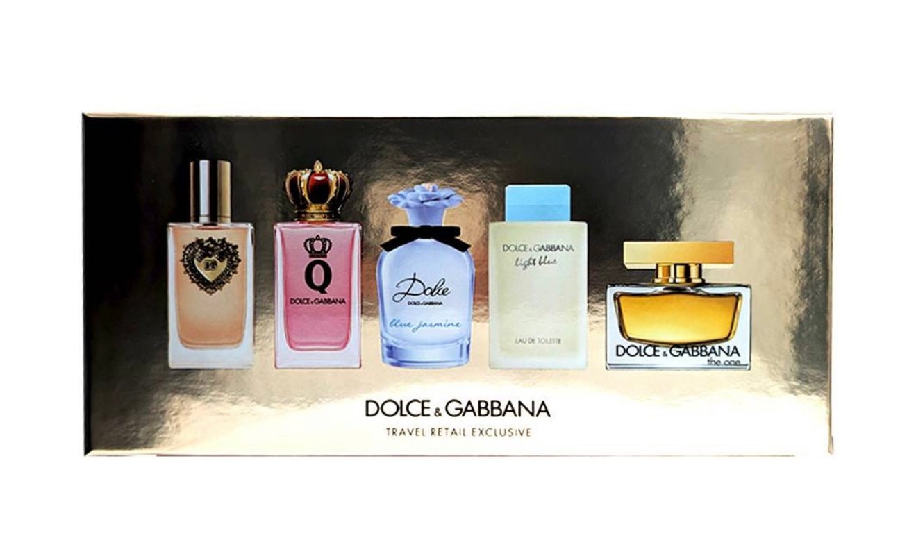 Dolce & Gabbana For Women Eau de Parfum (Devotion + Q + Blue Jasmine + The One) + Eau De Toilette (Azul Claro) 4X5ml - Crist Fragances