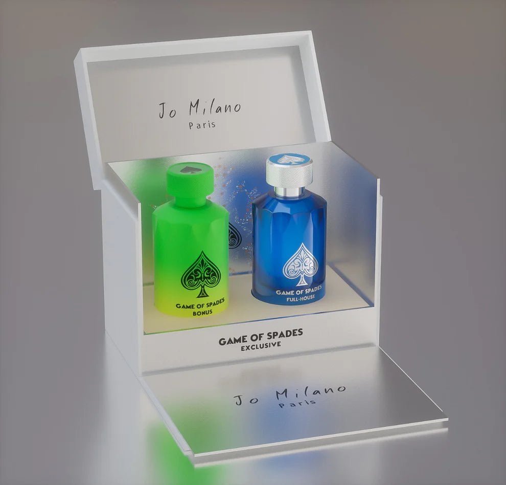 EXCLUSIVE COLLECTION GIFT SET GAME OF SPADES 100 ML X 2 PCS (FULL HOUSE AND BONUS) - Crist Fragances
