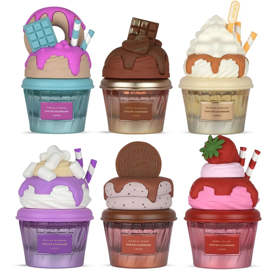 Vanilla Freak, Choco Overdose, Whipped Pleasure, Mallow Madness, Cookie Crave & Berry On Top Eau De Parfum Sprays 75ml (2.8 Oz) By Lattafa - Crist Fragances